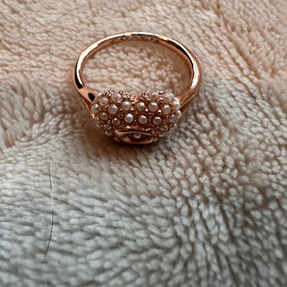 Coach Gold Heart Ring with Pearls - Picture 4 of 16